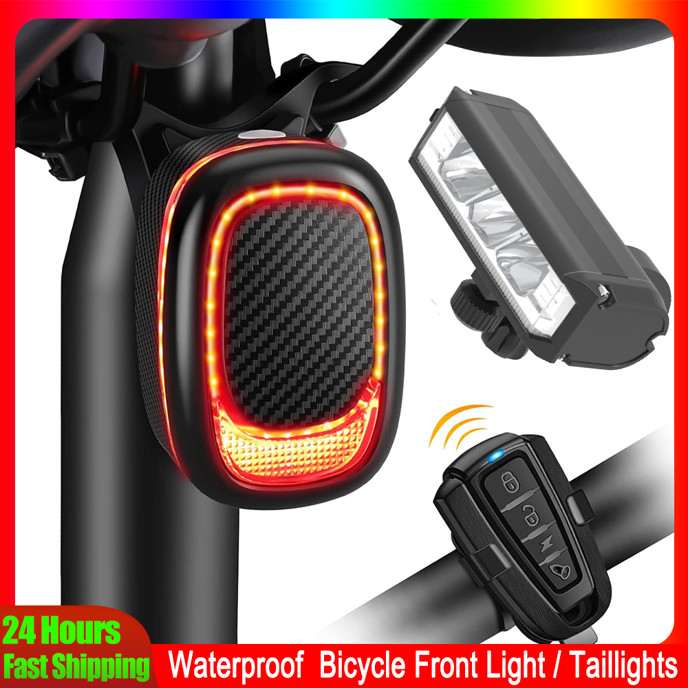 Bike Light Front Rear - Münpow-Alarme de feu arrière de vélo,