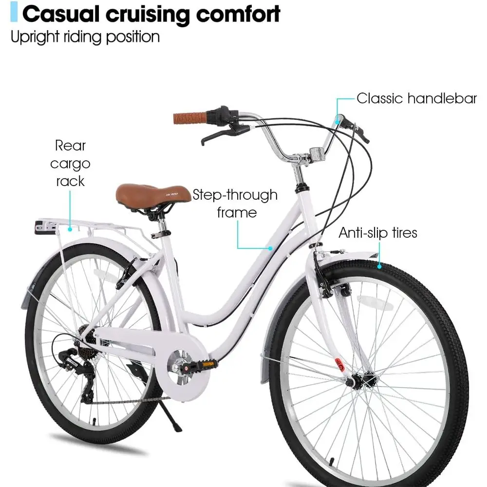Vélo Cruiser 7 vitesses à cadr - Cycling Commute Speed avis et prix