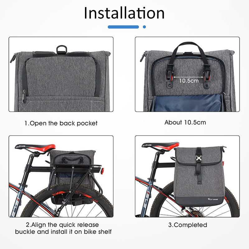 Sac à dos de cyclisme WEST BIK - Cycling Commuter Backpack Laptop avis et prix